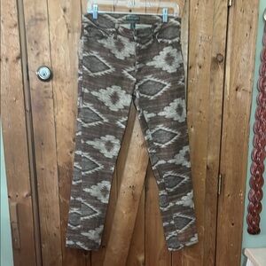 Ralph Lauren Geometric Brown Skinny Jeans